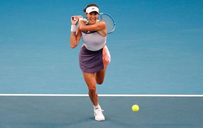 Muguruza, durante el partido contra Svitolina en Melbourne.