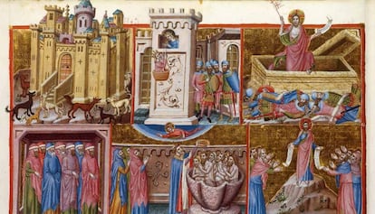 Salterio anglocatalán de París, una de las miniaturas pintada por Ferrer Bassa.
