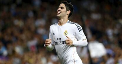 Isco celebra un gol.