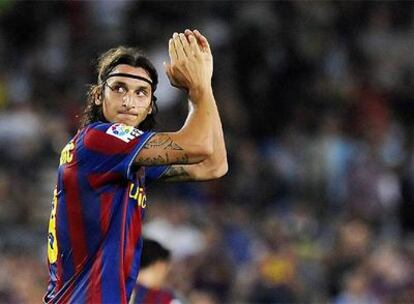 Zlatan Ibrahimovic, en el primer partido de Liga en el Camp Nou.