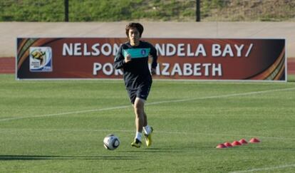 Park Chu-young durante un entrenamiento en Sudáfrica.