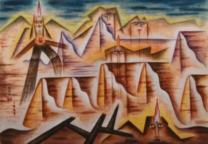 'Impromptu de Chopin', acuarela pintada por Xul Solar en 1949.