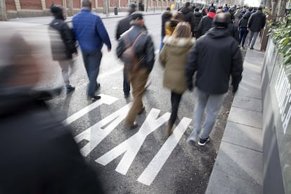 La concentración de taxistas en Avenida de América ha partido hasta Génova a las 11:00 horas, donde se han ido uniendo taxistas venidos desde otros puntos de Madrid a la concentración.