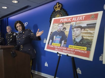 La policía canadiense muestra los rostros de McLeod y Schmegelsky tras activar la alerta de búsqueda.