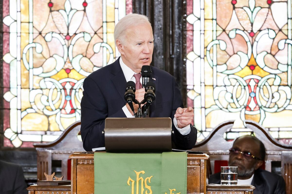 Biden condemns white supremacy in campaign speech at church where Black ...