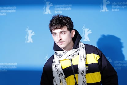 Timothée Chalamet, este viernes por la tarde en Berlín.
