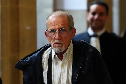 Aomar Aït Khedache, one of those involved in the robbery of Kim Kardashian, during a pause of the trial held Monday at the Paris Palace.