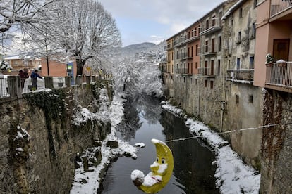 El rio Brugent a su paso por el municipio de Sant Feliu de Pallerols, comarca de La Garrotxa (Girona), el 27 de febrero.