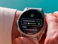 Uso de la app de WhatsApp en un smartwatch de Garmin