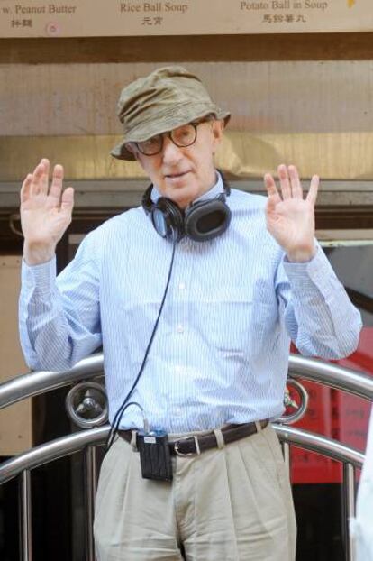 Woody Allen, durante a rodagem de 'Café Society', o 18 de setembro de 2015, em Nova York.