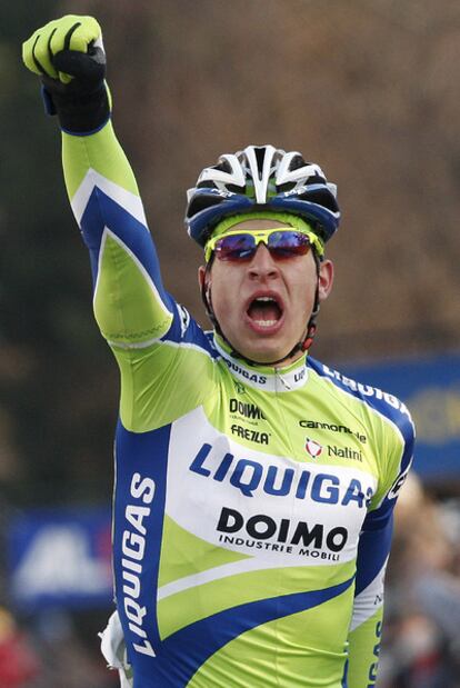 Peter Sagan celebra su victoria.