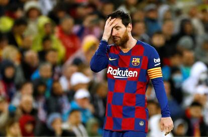 Lionel Messi durante el partido con el Real Madrid.