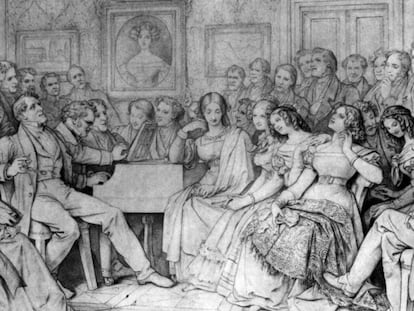 Una velada con música de Schubert (al piano) en casa de su amigo Josef Spaun. 