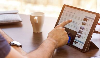 Uso de LinkedIn en un tablet