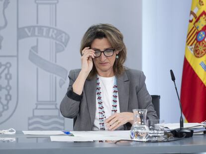 La vicepresidenta tercera y ministra para la Transición Ecológica y el Reto Demográfico, Teresa Ribera, después del pasado Consejo de Ministros.