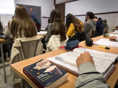 Clase de literatura en un instituto de Valencia.