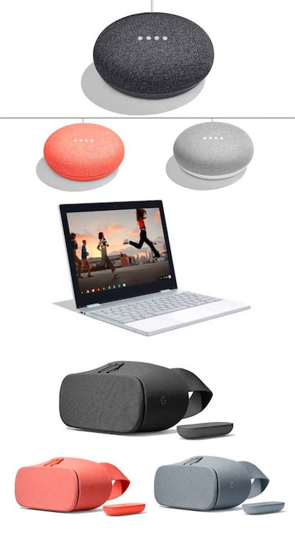 Google Home Mini, Pixelbook, y Daydream View