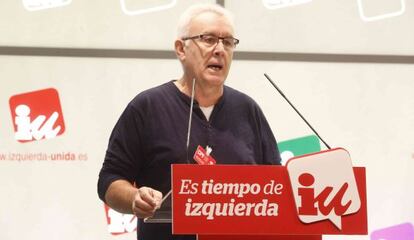 El coordinador general d'IU, Cayo Lara, al consell polític.