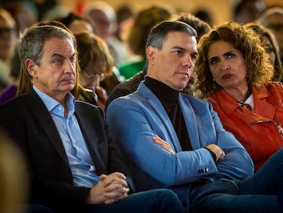 José Luis Rodríguez Zapatero y Pedro Sánchez, en un acto en marzo de este año.