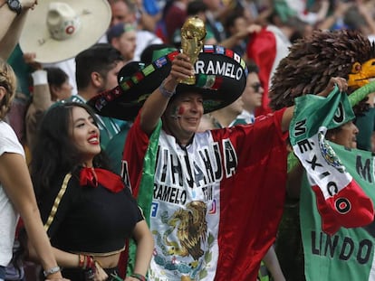 Aficionados mexicanos en el Mundial de Rusia.