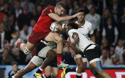 Jonny May, durante el partido contra Fiji, el viernes 18.