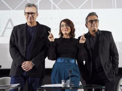 El presidente de la Academia, Mariano Barroso, y los presentadores de la gala, Sílvia Abril y Andreu Buenafuente, no aclaran si Pepa Flores recogerá su premio de honor