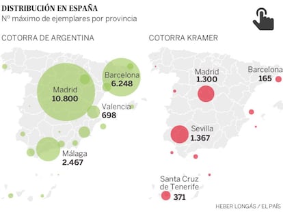 Datos del censo de 2015 de la organización SEO/Birdlife.