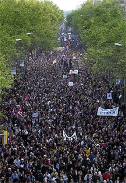 Imagen de la marcha de Barcelona, la más numerosa de las celebradas en España.