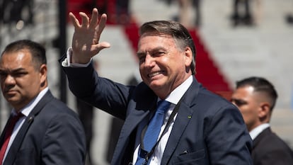 El expresidente brasileño Jair Bolsonaro, el 10 de diciembre, durante  la ceremonia de toma de posesión del presidente electo Javier Milei en Buenos Aires (Argentina).