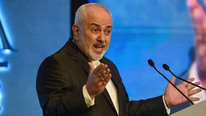 Zarif, durante una de sus intervenciones en el Diálogo Raisina celebrado este miércoles Nueva Delhi.