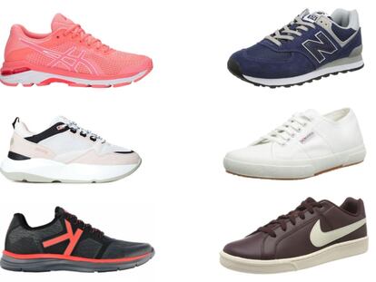 A la izquierda, modelos de Asics, Mustang y Kelme. A la derecha, diseños de New Balance, Superga y Nike