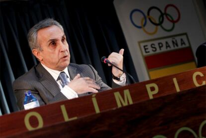 Alejandro Blanco, durante la rueda de prensa en la sede del Comité Olímpico Español