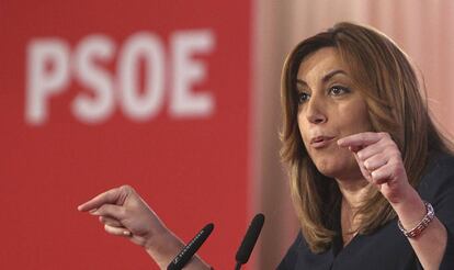 Susana Díaz, en un acto de campaña del PSOE.