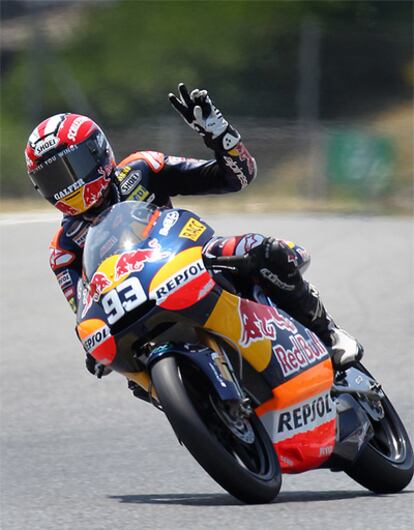 Marc Márquez festeja su triunfo en el GP de Cataluña