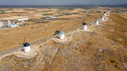 El conjunto de molinos de viento en Consuegra, en la provincia de Toledo.