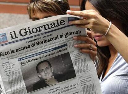 La edición de hoy de 'Il Giornale' con una foto de Dino Boffo, editor de 'Avvenire' en su portada