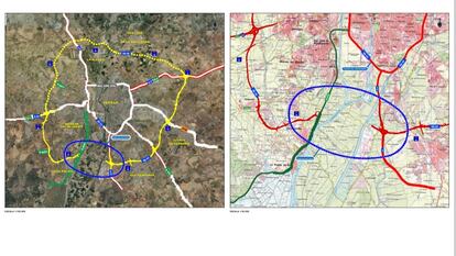 Plano del tramo licitado de la SE-40 entre Dos Hermanas y Coria del Río. / MITMA
