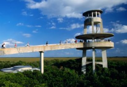La torre de observación de Shark Valley, en el parque nacional de los Everglades, en Florida.