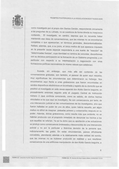Auto prisión Santos Cerdán