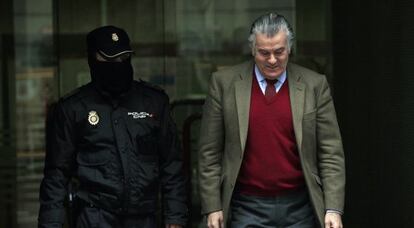 Luis Bárcenas, a su salida de la Audiencia Nacional.
