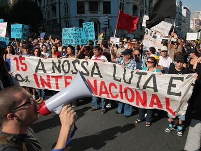 Cabeza de la marcha en la capital portuguesa.