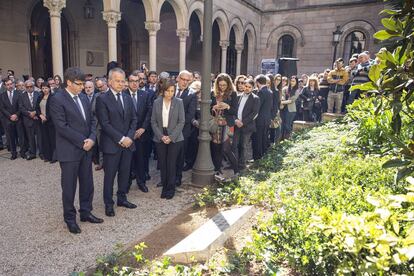 Puigdemont, Elias i Forcadell en l'homenatge a les víctimes de Freginals.