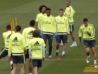 James Rodríguez entrena en Valdebebas.