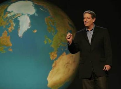 Al Gore, en una escena del documental <i>Una verdad incómoda,</i> de David Guggenheim.