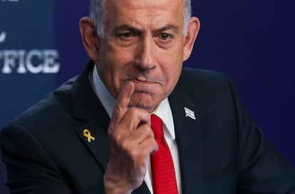 Netanyahu, el día 21 en una rueda de prensa en Jerusalén.