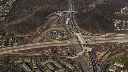 Vista aérea de la autopista I-66, en Virginia, en una imagen de Ferrovial.