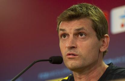 Tito Vilanova, en rueda de prensa.