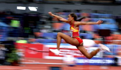 Ana Peleteiro, en el triple salto.