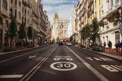 Calle Gran Vía de Madrid.