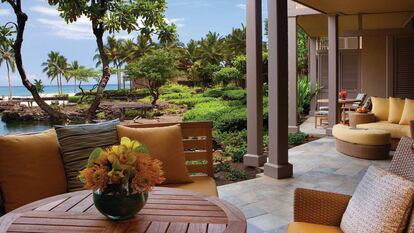 Four Seasons Resort Hualalai en Historic Ka'upulehu, en Hawai. Ofrece siete zonas de baño y vistas al océano. Además, cuenta con un campo de golf Hualalai de 18 hoyos diseñado por Jack Nicklaus.